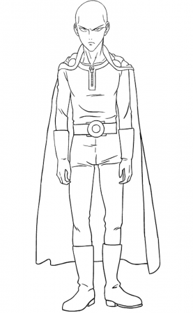 One Punch Man Saitama Coloring Page - Free Printable Coloring ...