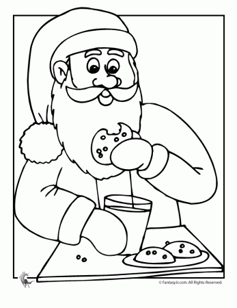 Santa and Christmas Cookies Coloring Page | Woo! Jr. Kids Activities :  Children's Publishing