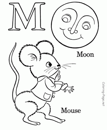 Alphabet coloring book page - Letter M