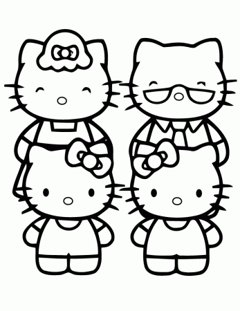 Hello Kitty Family Coloring Page | Free Printable Coloring Pages