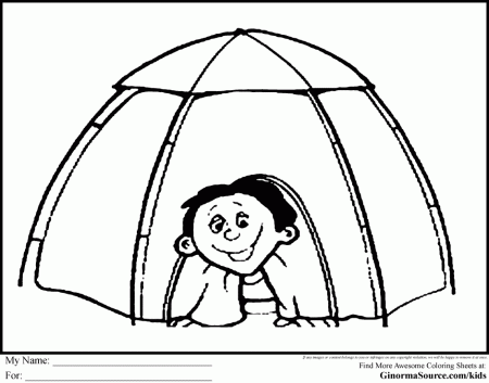 Camping Coloring Pages Tent Id 16661 Uncategorized Yoand 161185 