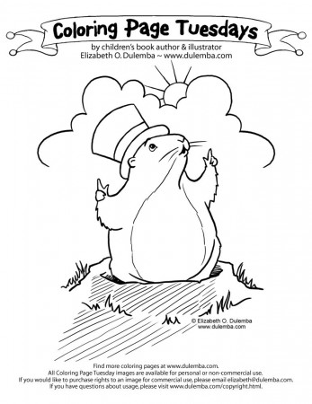 dulemba: Coloring Page Tuesday - Groundhog Day!