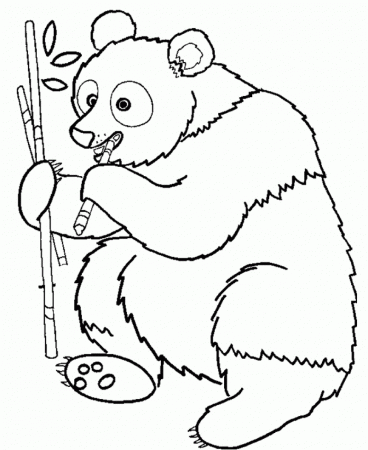 Printable Panda Eat Bamboo Coloring Pages - Kids Colouring Pages