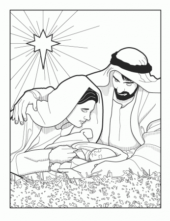 Nativity Scene Coloring Pages