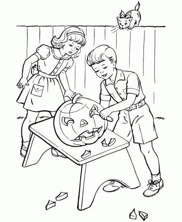 halloween pumpkin coloring pages carving