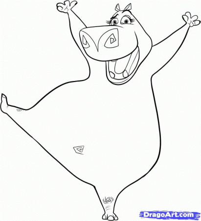 Gloria Hippo Coloring Pages