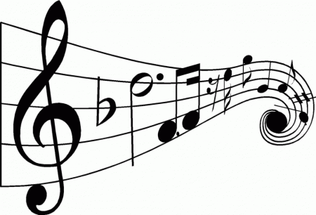 Music Note Coloring Pages Cartoon Clipart Of A Black And White MP3 
