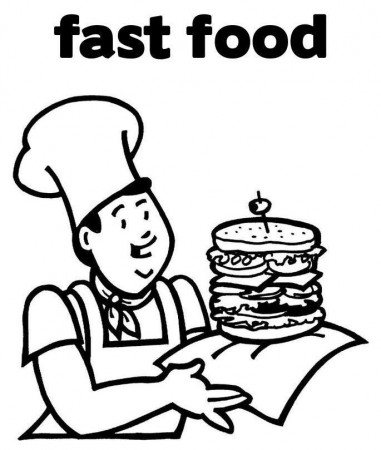 Fast Food - Food Coloring Pages : Coloring Pages for Kids 