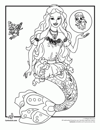 Barbie Mermaid Coloring Pages To Print Images & Pictures - Becuo