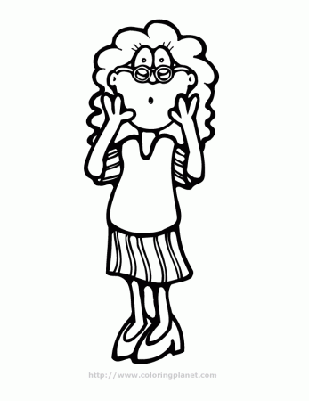 surprised woman printable coloring in pages for kids - number 3279 