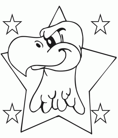 Eagle Coloring Page | An Eagle In A 5-Point Star