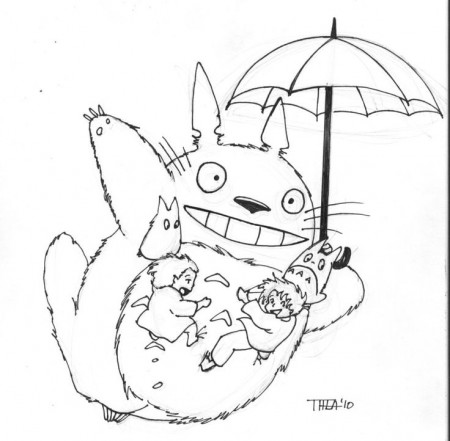 Totoro colouring page | Ghibli Joy