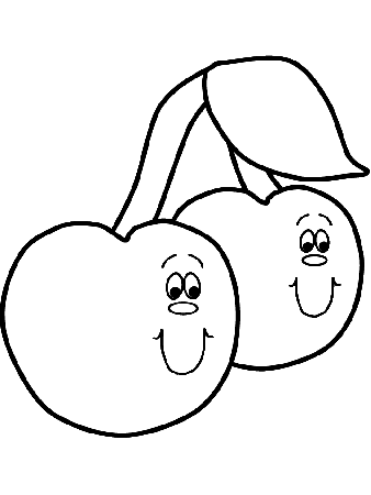 Cherries4 Fruit Coloring Pages & Coloring Book