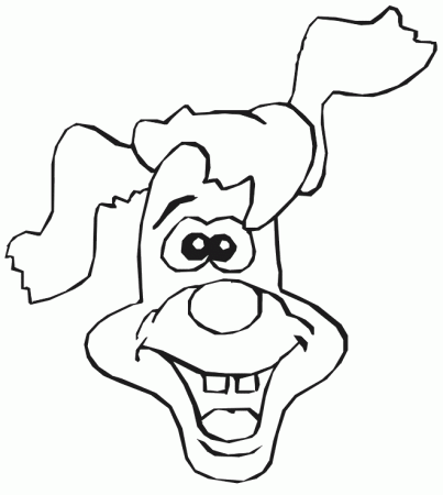dog coloring page goofy face