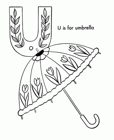 Alphabet Coloring The Umbrella On Pages : New Coloring Pages