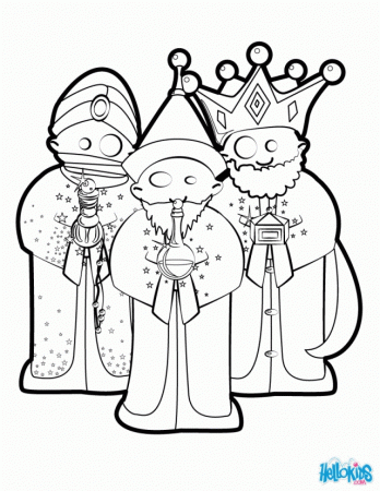 Three Wise Men Coloring Pages The Christmas Nativity Kings For 