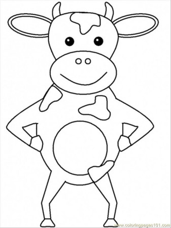 Coloring Pages Cow4 (Mammals > Cow) - free printable coloring page 