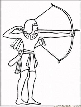Coloring Pages Egyptian With Bow (Countries > Egypt) - free 