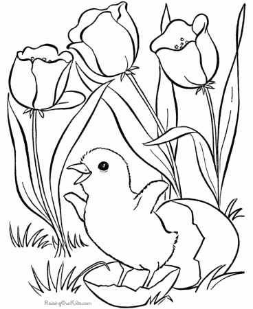 spring picture to print and color