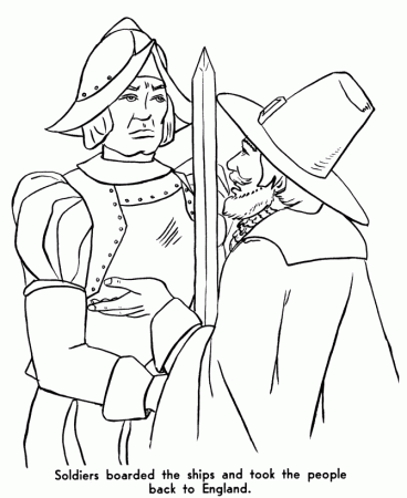 The Pilgrims Coloring pages: Some Pilgrims could not leave 