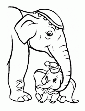 coloring pages - Animals » Elephant (167) - Mother and Baby Elephant
