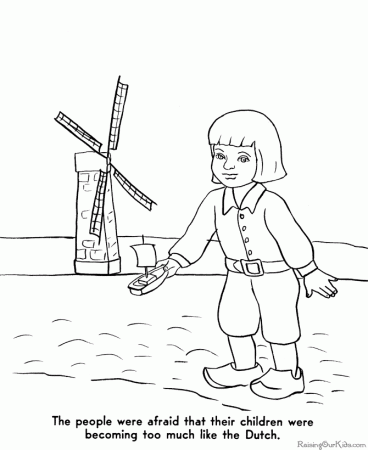 Printable Pilgrim History Coloring Page 006