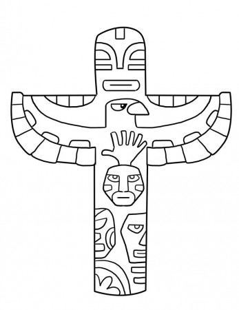 Totem Pole Coloring Page | indianen