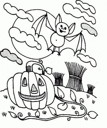 Halloween Spooky And Scary Bat Coloring Page |Halloween coloring 