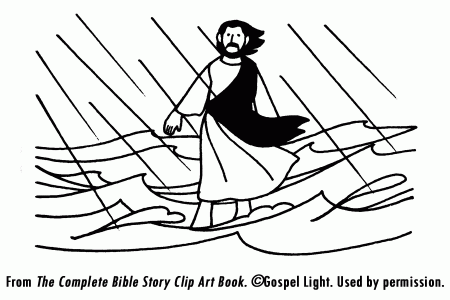 Peter And Jesus Walking On Water Coloring Page Wallpapers