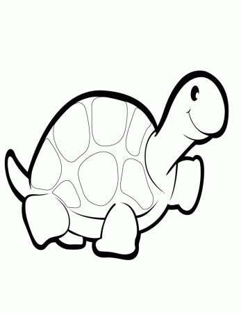 Cute Cartoon Turtle Coloring Page | Free Printable Coloring Pages
