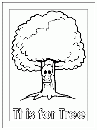Coloring & Activity Pages: "Tt is for Tree" Coloring Page