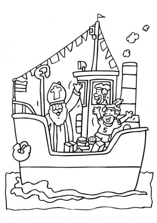 Coloring page Saint Nicholas on his boat - img 6544.