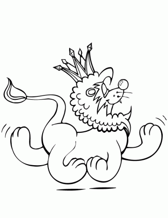 Lion With Crown Coloring Page | Free Printable Coloring Pages
