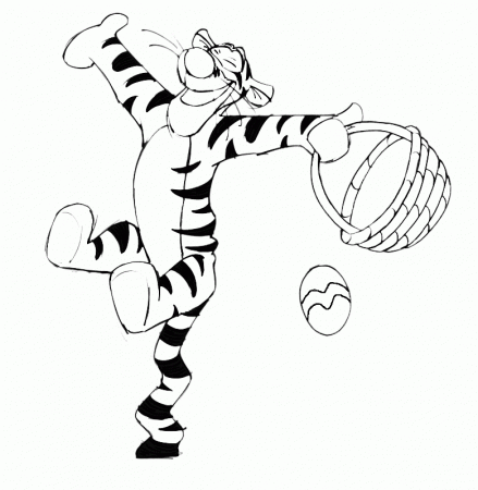 Winnie the Pooh Tigger Easter Basket Coloring Page : Printables 