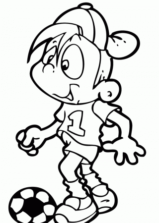 A Child Plays Ball Coloring Pages - Football Coloring Pages : Free 
