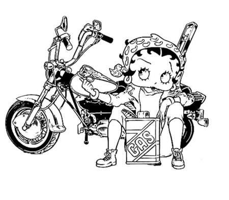Betty Boop on The Gas Station Coloring Pages : New Coloring Pages