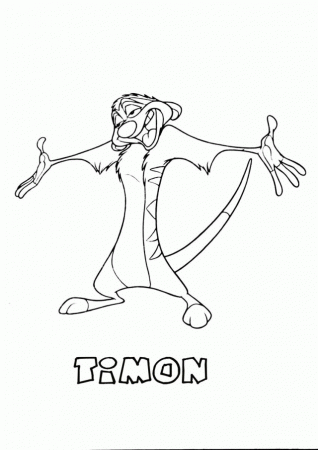 Timon The Lion King Coloring Page The Lion King Coloring Pages 