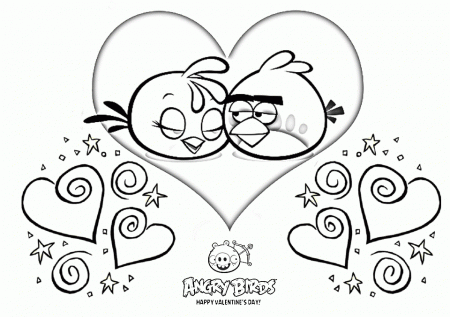 Valentine's day Angry Birds coloring pages | Coloring Pages