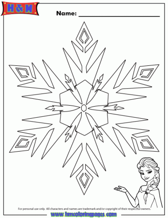 Elsa Frozen Snowflake Hd Elsa Frozen Snowflake Coloring Page Free 