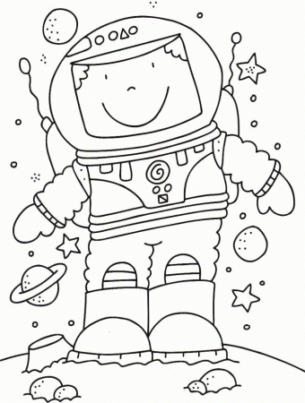 Astronaut Coloring Pages Picture For Kids | 99coloring.com