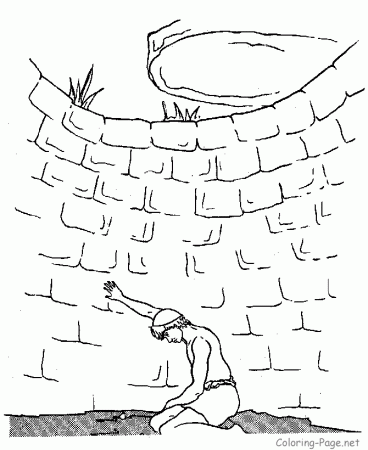 Bible Coloring Page - Joseph in Well | Bible characters