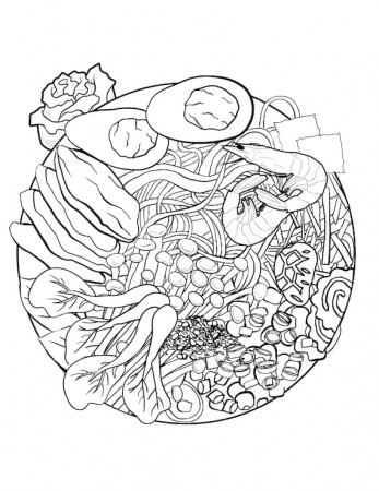 Instant Download Hot Noodles Watercolor Coloring Page - Etsy