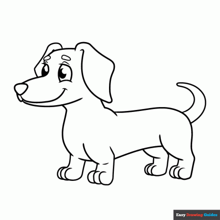 Dachshund Coloring Page | Easy Drawing Guides