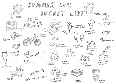 Summer bucket list + Coloring Page – Fin & Vince