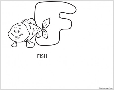 Letter F Is For Fish 1 Coloring Pages - Letter F Coloring Pages - Coloring  Pages For Kids And Adults