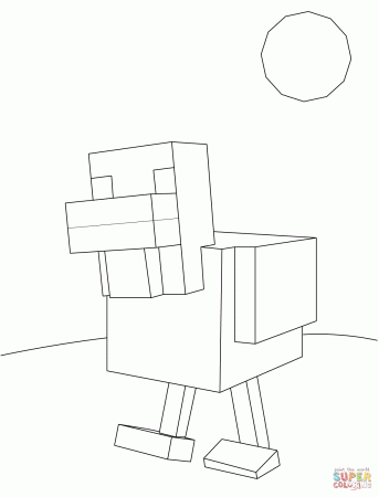 Minecraft Chicken coloring page | Free Printable Coloring Pages