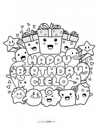Happy Birthday Cielo coloring page