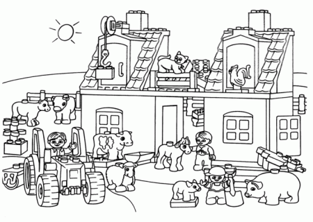 Lego farm coloring pages