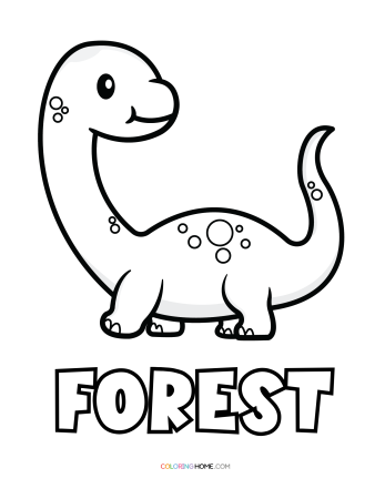 Forest dinosaur coloring page