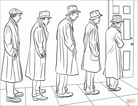 Great Depression Breadline coloring page | Free Printable Coloring Pages